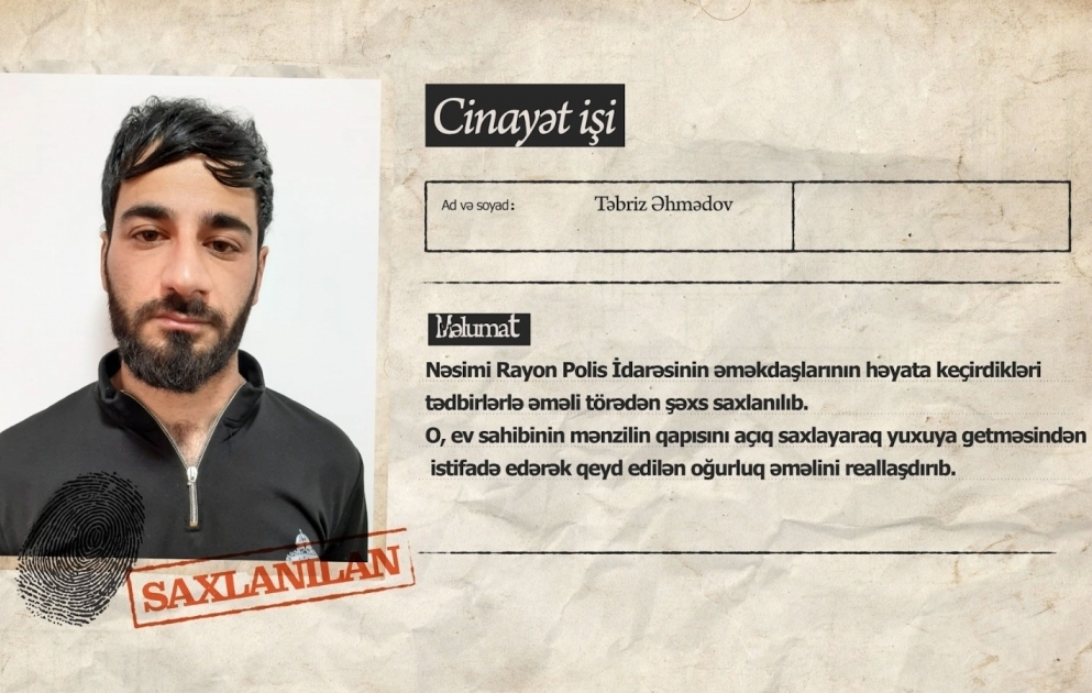 Mənzildən ev sahibinin 18500 manatını oğurlayan şəxs saxlanılıb