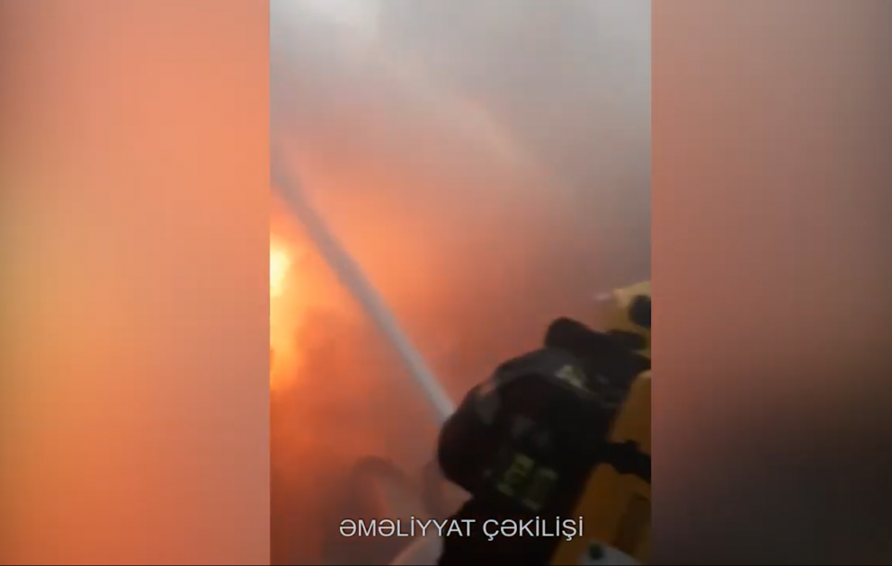 FHN: “Binə” Ticarət Mərkəzində baş vermiş yanğın qısa müddətdə söndürülüb