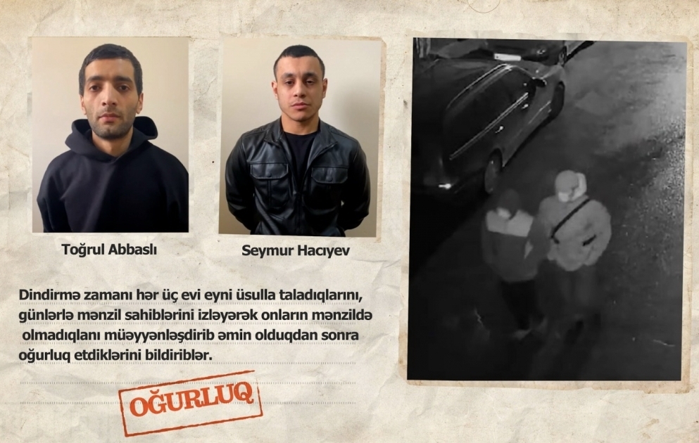 Bakıda 3 evdən qiymətli antik əşyalar və 30 min manatlıq qızıl oğurlanıb