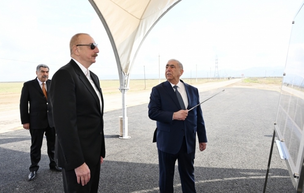 President Ilham Aliyev attended inauguration of highway in Hajigabul district