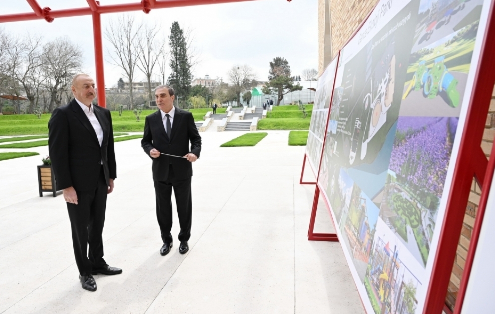 President Ilham Aliyev examined construction progress of Ecological Park Complex in Ganja city