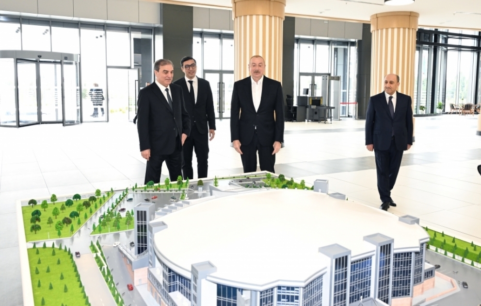 Le président Aliyev participe à l’inauguration du Palais des Sports de Gandja