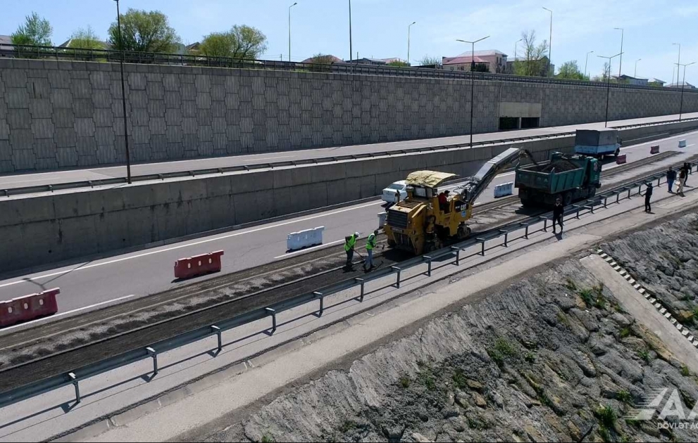 Bakı Dairəvi avtomobil yolunun bir hissəsində təmir işləri aparılır