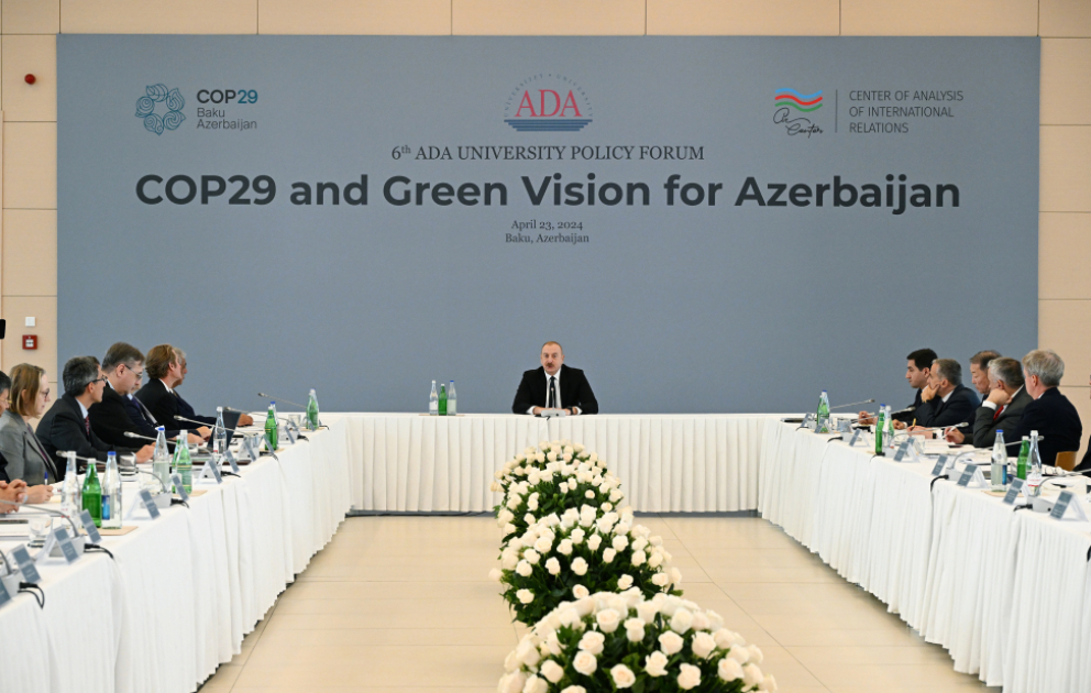 International forum themed “COP29 and Green Vision for Azerbaijan” gets underway at ADA University 
President Ilham Aliyev is participating in the forum