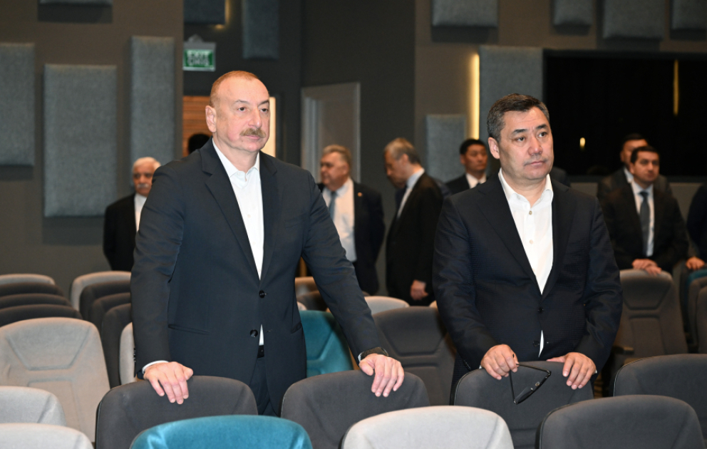 Azərbaycan və Qırğızıstan prezidentləri Ağdam Konfrans Mərkəzi ilə tanış olublar