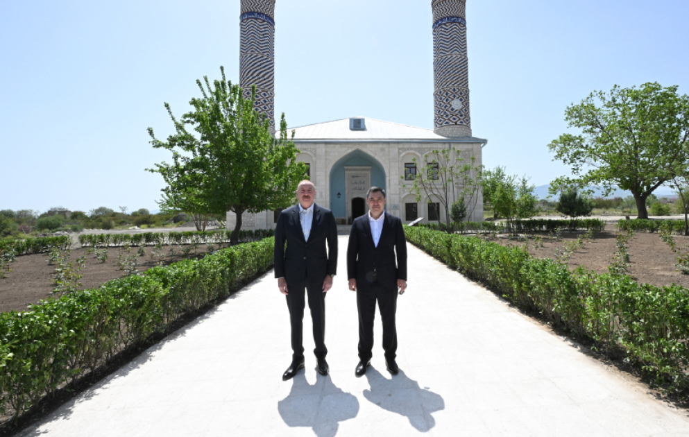 Agdam : les présidents azerbaïdjanais et kirghiz participent à la réouverture de la Mosquée Juma restaurée
