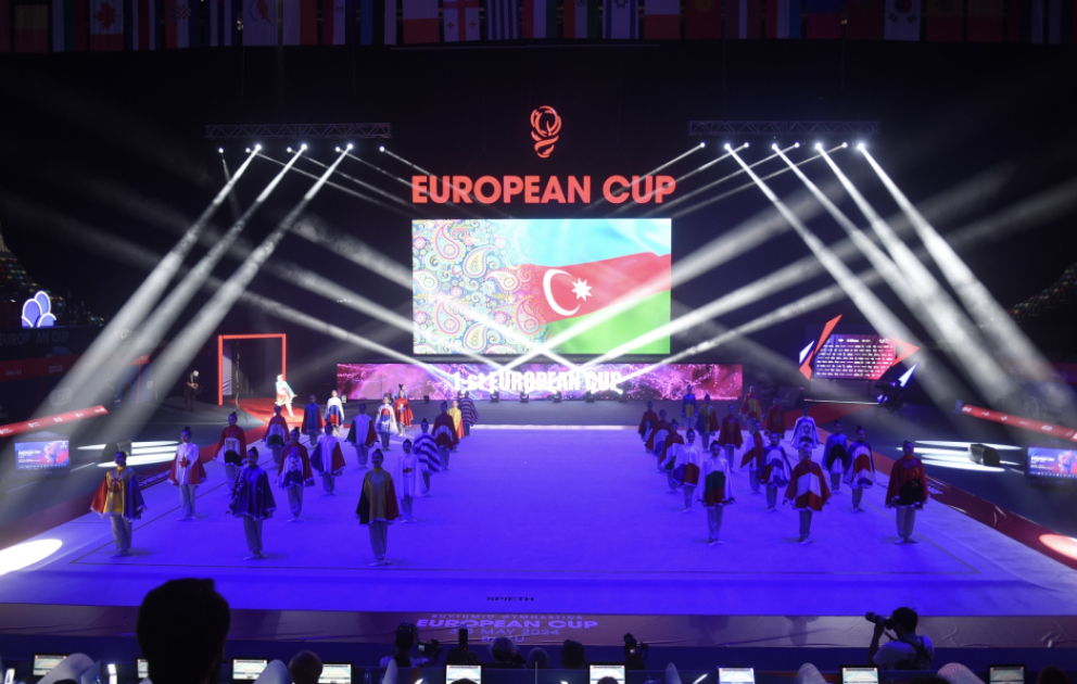 La cérémonie d'ouverture de la Coupe d'Europe de gymnastique rythmique tenue à Bakou