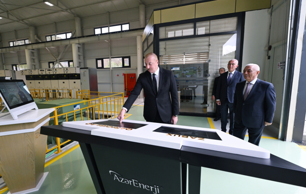 Prezident İlham Əliyev Laçında kiçik su elektrik stansiyalarının açılışlarında iştirak edib