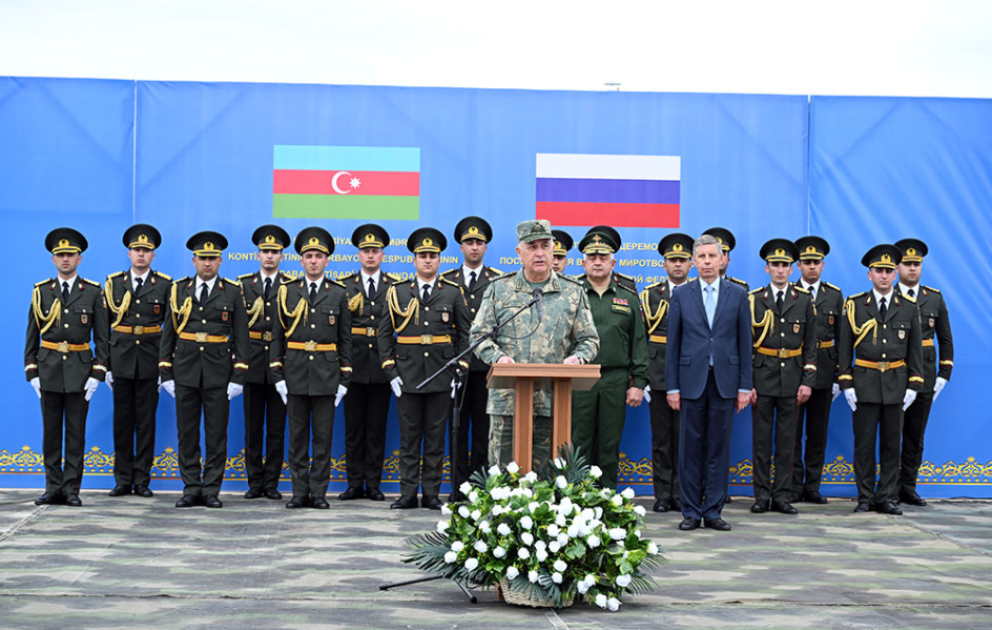 Solemn ceremony to mark completion of mission of Russian peacekeeping contingent held in Khojaly