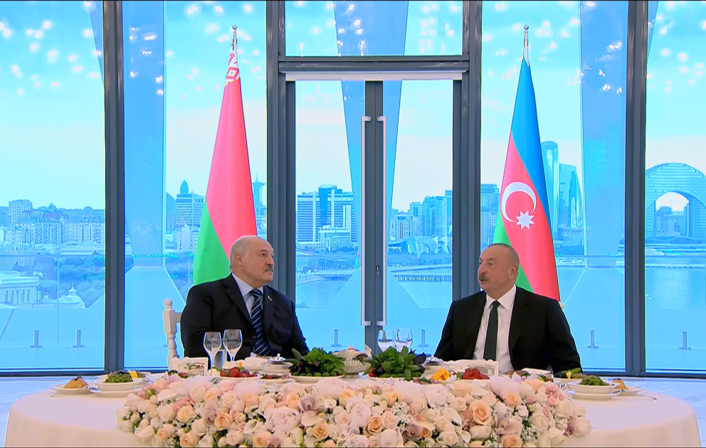 State reception on behalf of President Ilham Aliyev gets underway in honor of President of Belarus Aleksandr Lukashenko at Gulustan Palace