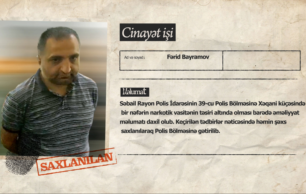 Paytaxtda “kokain” və “ekstazi” həblərini satmaq istəyən şəxs saxlanıldı