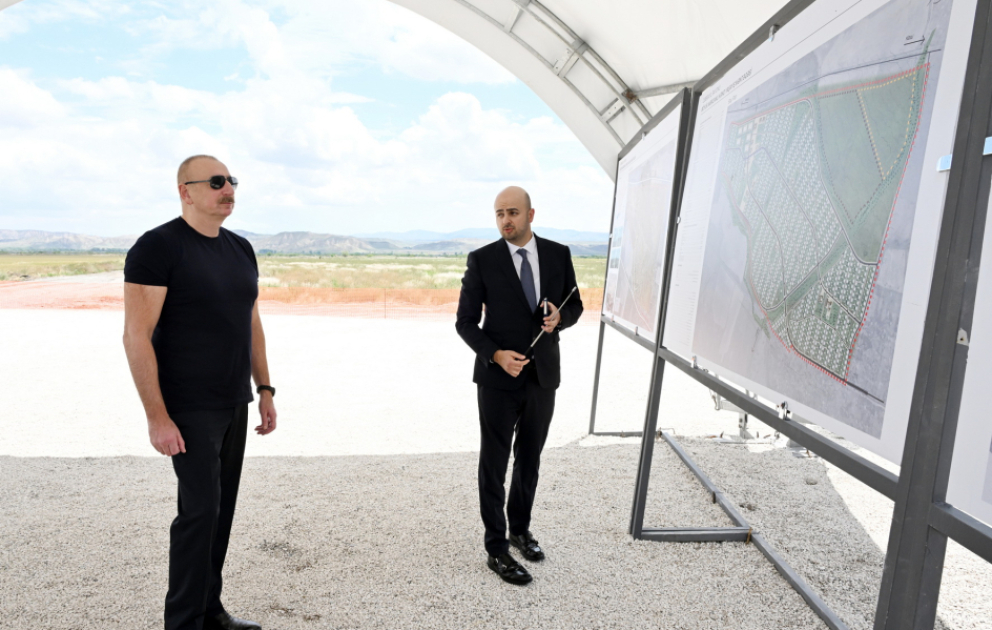President Ilham Aliyev laid foundation stone for Boyuk Marjanli village in Jabrayil district