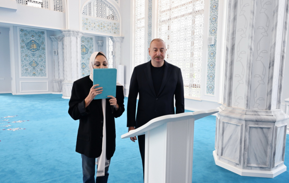 President Ilham Aliyev and First Lady Mehriban Aliyeva attended inauguration of Zangilan Mosque