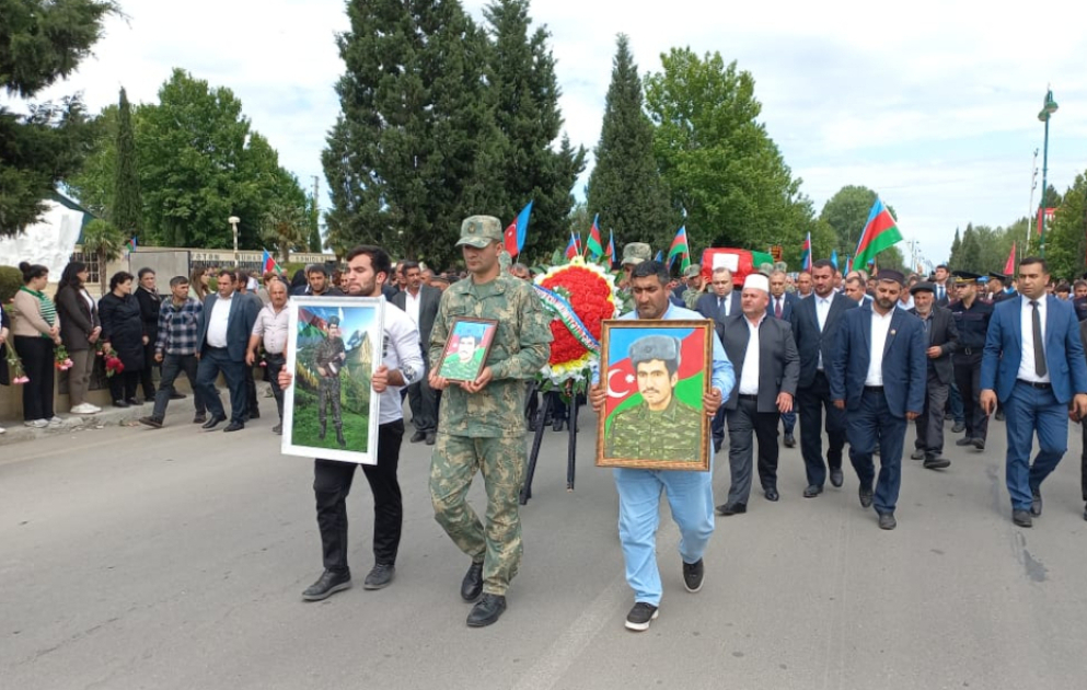 Birinci Qarabağ müharibəsinin şəhidi Ədalət Əliyev Tərtərdə torpağa tapşırılıb