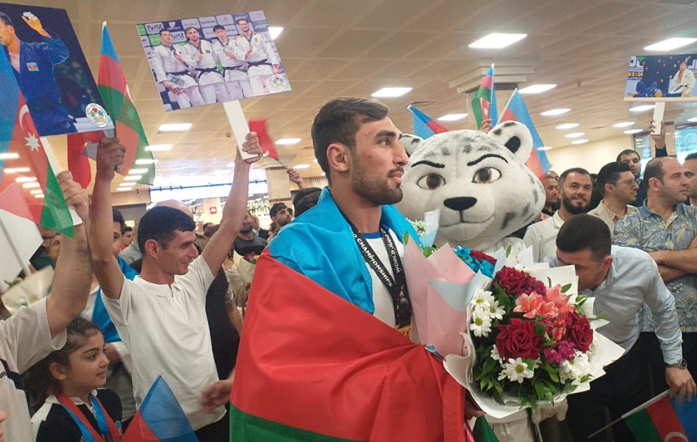 Азербайджанский дзюдоист, чемпион мира вернулся на родину