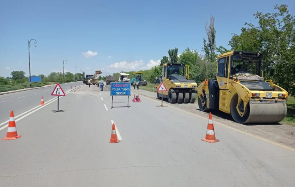 Şəkərabad-Babək şəhər-Nehrəm-Arazkənd dairəvi avtomobil yolunda təmir-bərpa işləri aparılır