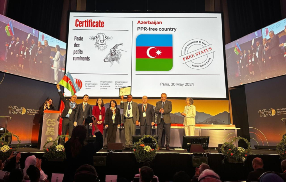 Azərbaycan Ümumdünya Heyvan Sağlamlığı Təşkilatının sertifikatına layıq görülüb