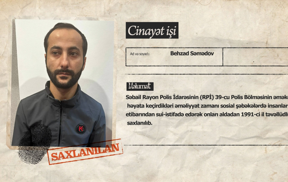 Sosial şəbəkələrdə oyuncaq metal tapança satmaq adı altında dələduzluq edən şəxs saxlanılıb