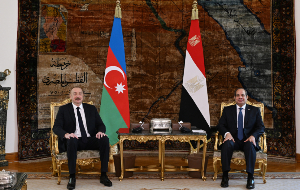 President Ilham Aliyev held one-on-one meeting with President Abdel Fattah Al Sisi