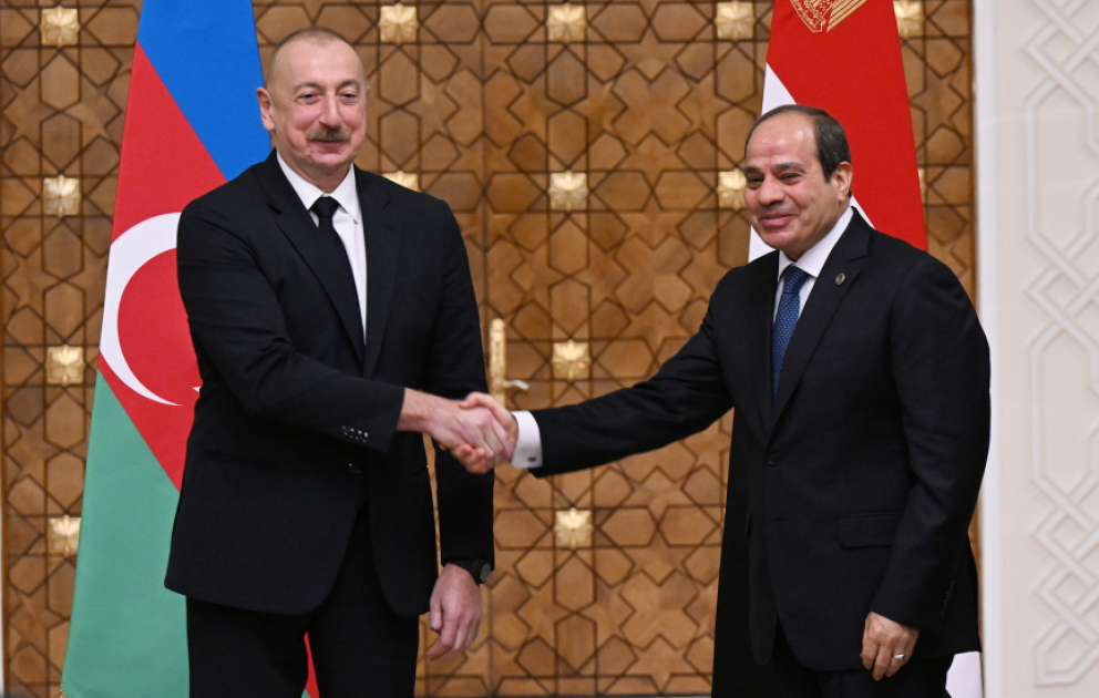Les présidents azerbaïdjanais et égyptien font des déclarations à la presse