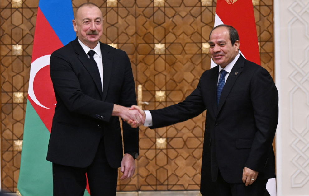 Presidents of Azerbaijan and Egypt made press statements
