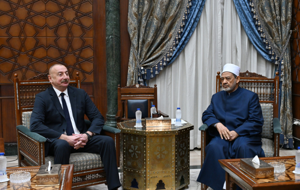 President Ilham Aliyev had meeting with Grand Sheikh of Al-Azhar Al-Sharif Ahmed Mohamed Ahmed El-Tayeb