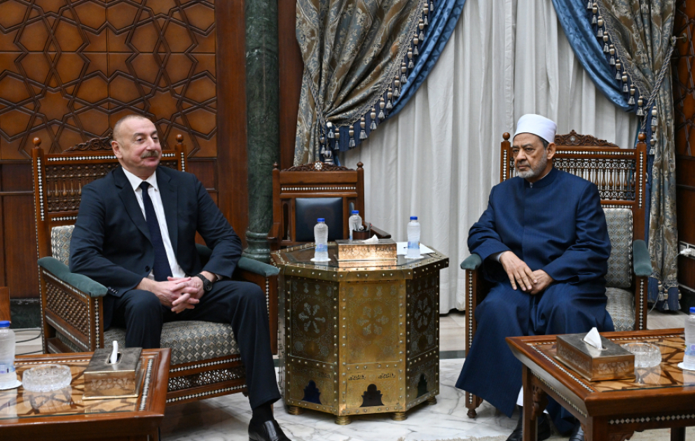 Le président Ilham Aliyev rencontre le cheikh d’Al-Azhar Ahmed Muhammad Ahmed Al Tayeb