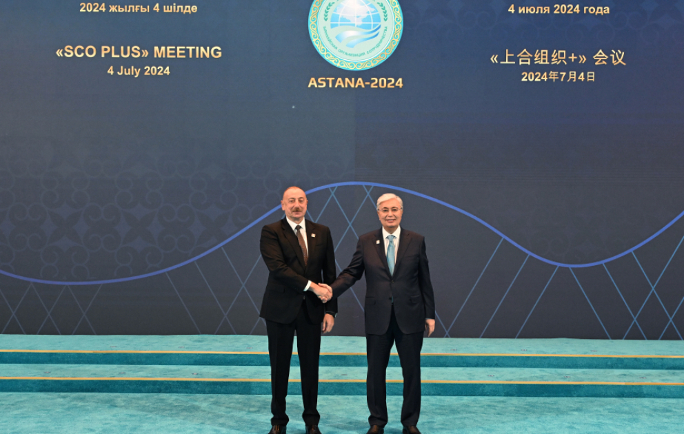 President Ilham Aliyev arrived at "Palace of Independence” to attend "SCO plus" format meeting in Astana