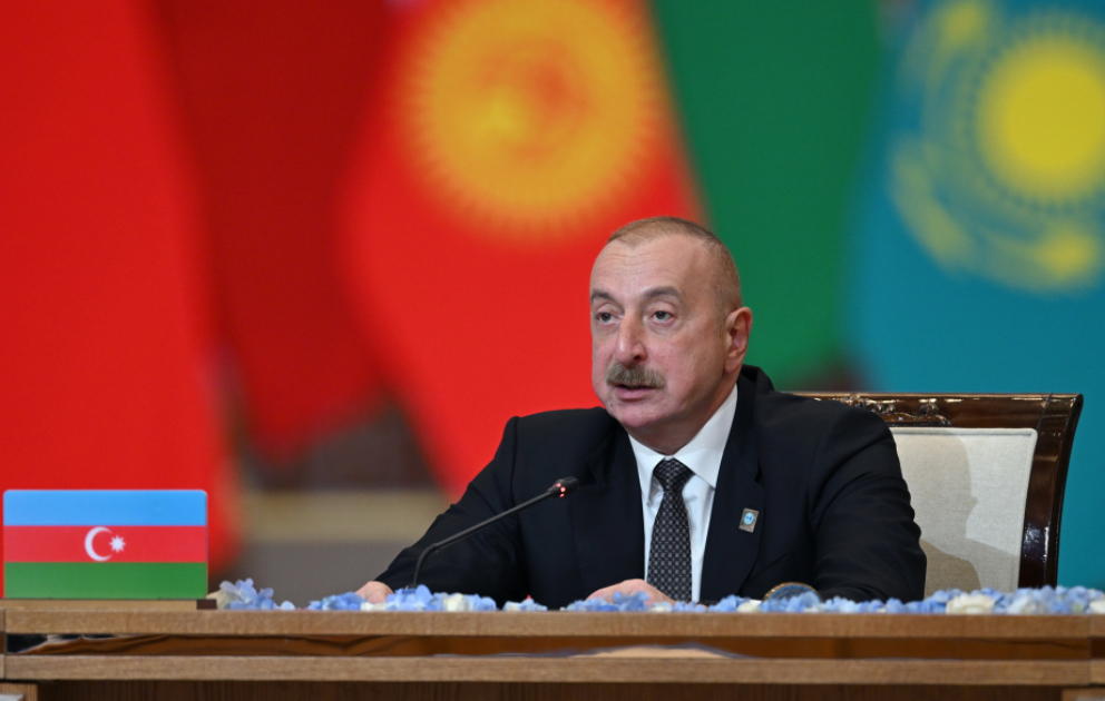 President Ilham Aliyev is attending "SCO plus" meeting in Astana