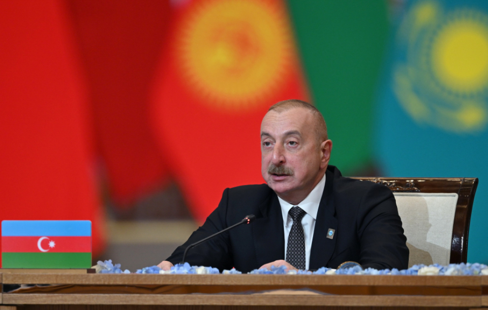 Präsident Ilham Aliyev hält Rede beim Treffen im „SCO plus“-Format in Astana