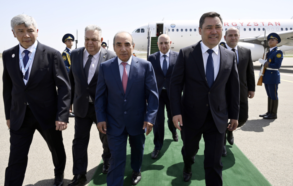President of Kyrgyzstan Sadyr Zhaparov arrives in Azerbaijan
