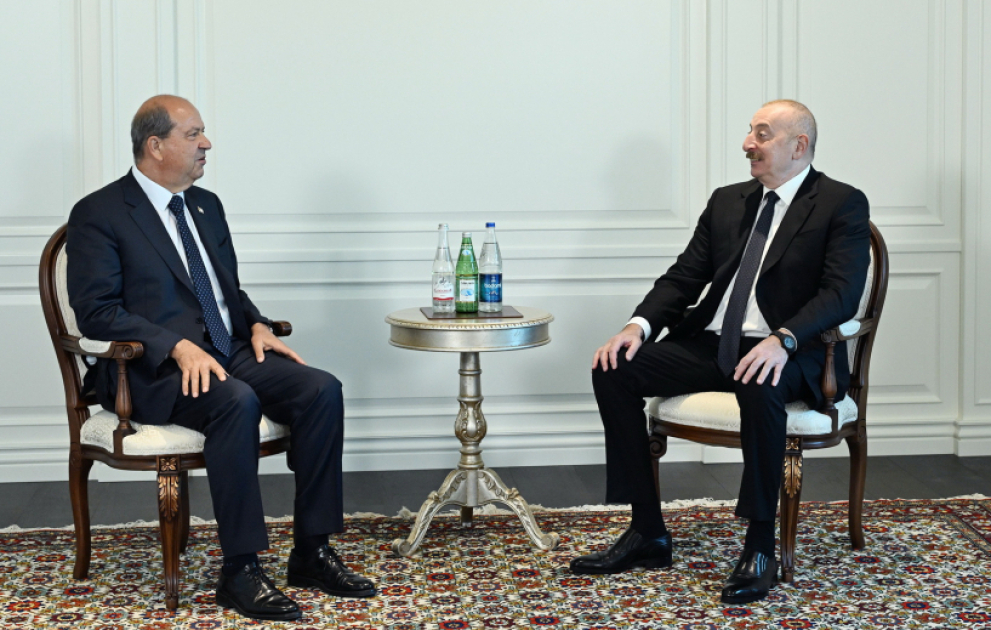 Prezident İlham Əliyev Şuşada Şimali Kipr Türk Cümhuriyyətinin Prezidentini qəbul edib