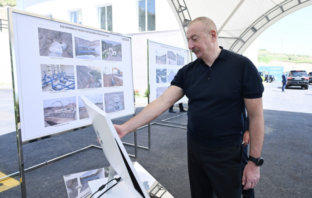 President Ilham Aliyev attended inauguration of Shusha water treatment plant complex