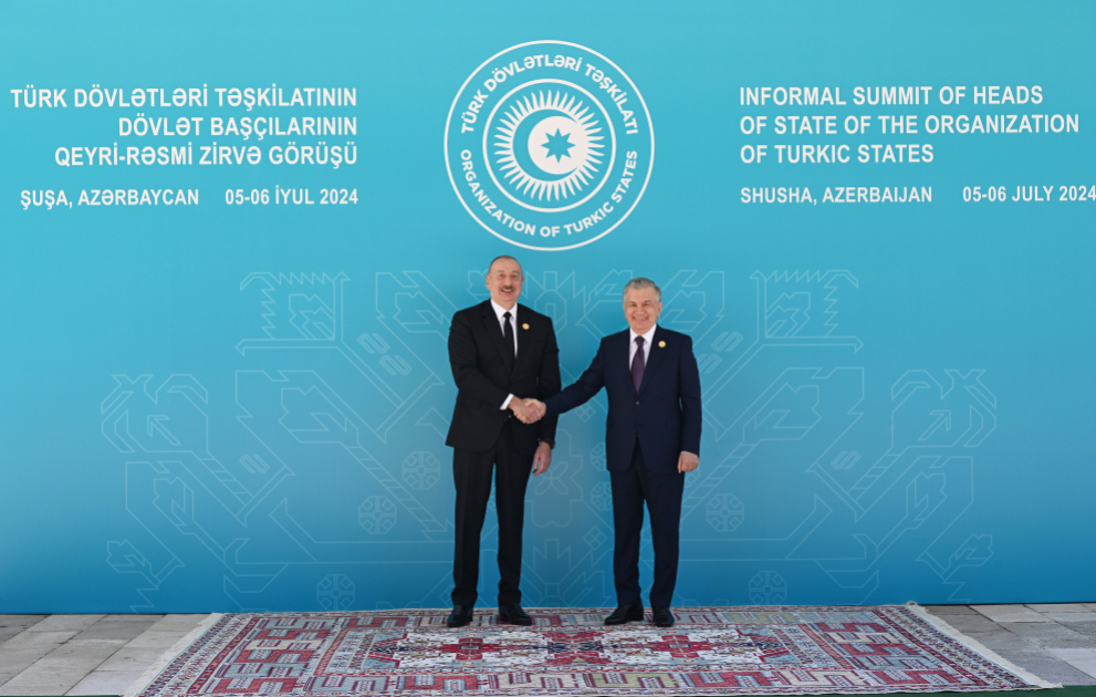 President Ilham Aliyev welcomed heads of state and government participating in Informal Summit of Heads of State of OTS in Shusha