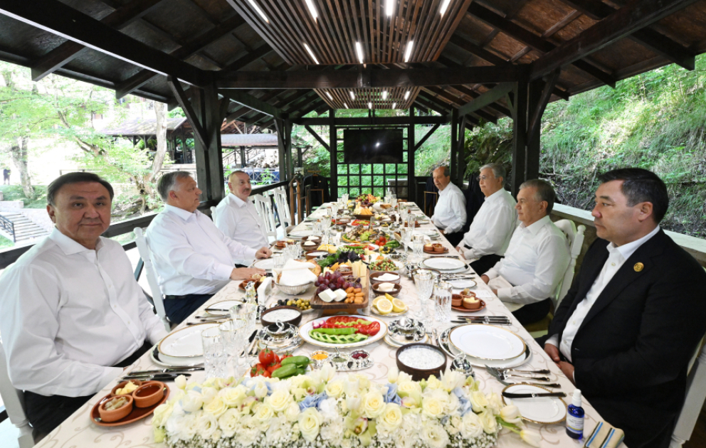Dinner was hosted on behalf of President Ilham Aliyev in honor of heads of state and government of Organization of Turkic States in Shusha