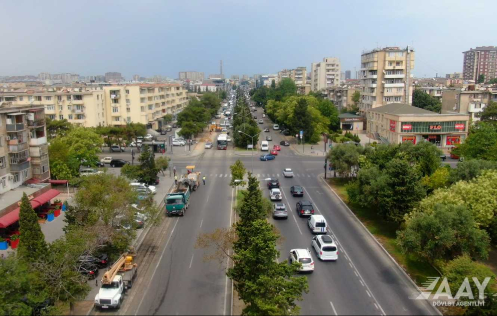 Nərimanov rayonunda Əhməd Rəcəbli küçəsinin bir hissəsi təmir olunur