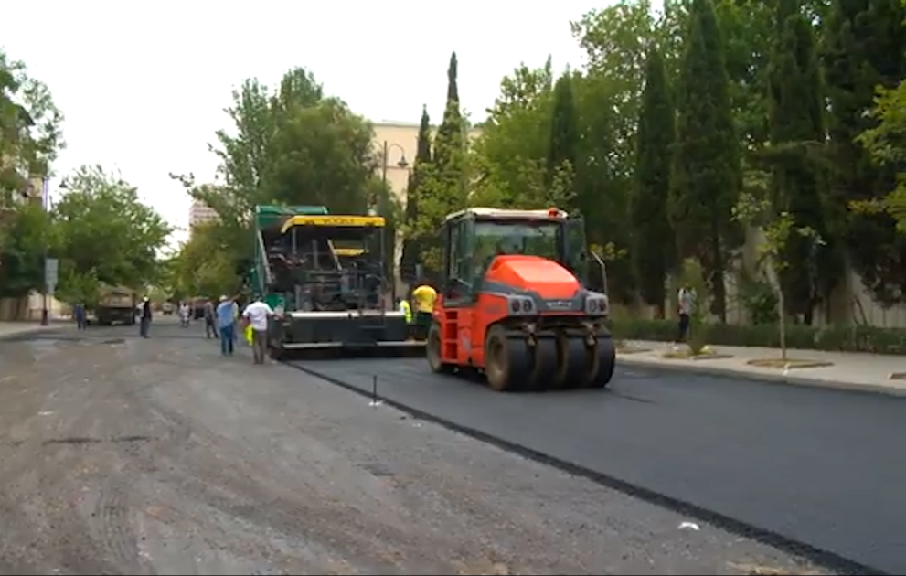 Xəqani küçəsində aparılan təmir işləri yekunlaşmaq üzrədir