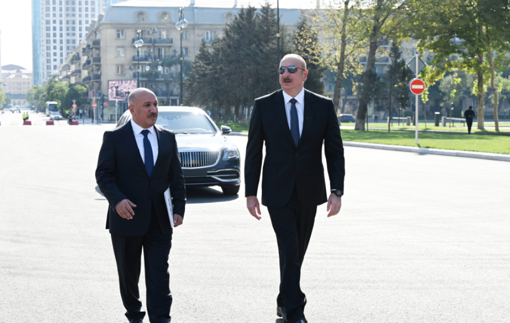 Prezident İlham Əliyev “Cavanşir” körpüsünün yerində inşa olunmuş yeni avtomobil yolunun açılışında iştirak edib