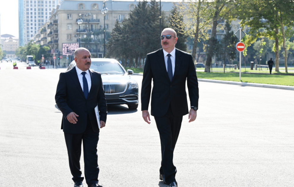 President Ilham Aliyev attended opening of new road at "Javanshir" bridge site