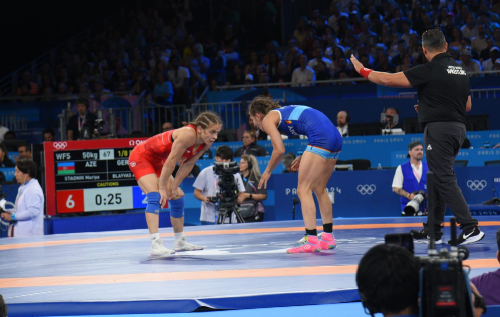 Mariya Stadnik Paris Olimpiadasına inamlı qələbə ilə başlayıb