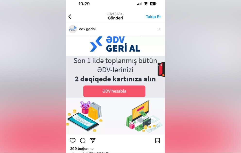 “ƏDV geri al” ilə bağlı kiberdələduzluq halları var