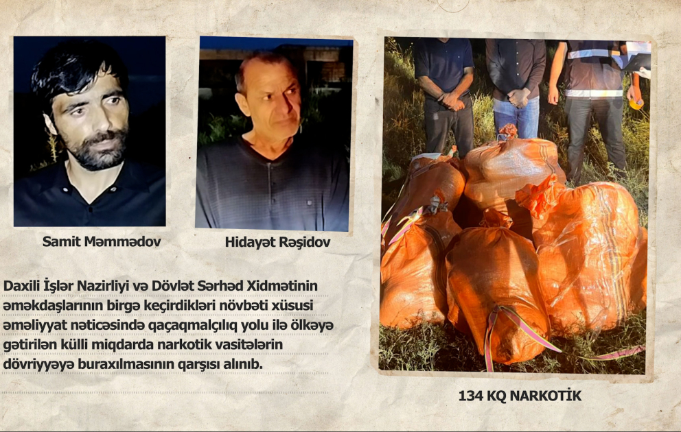 Qaçaqmalçılıq yolu ilə ölkəyə gətirilən külli miqdarda narkotikin dövriyyəyə buraxılmasının qarşısı alınıb