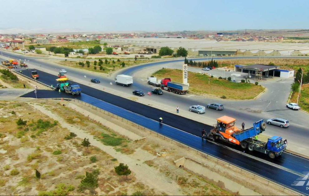 Bakı-Şamaxı-Yevlax avtomobil yolunda təmir işləri aparılır