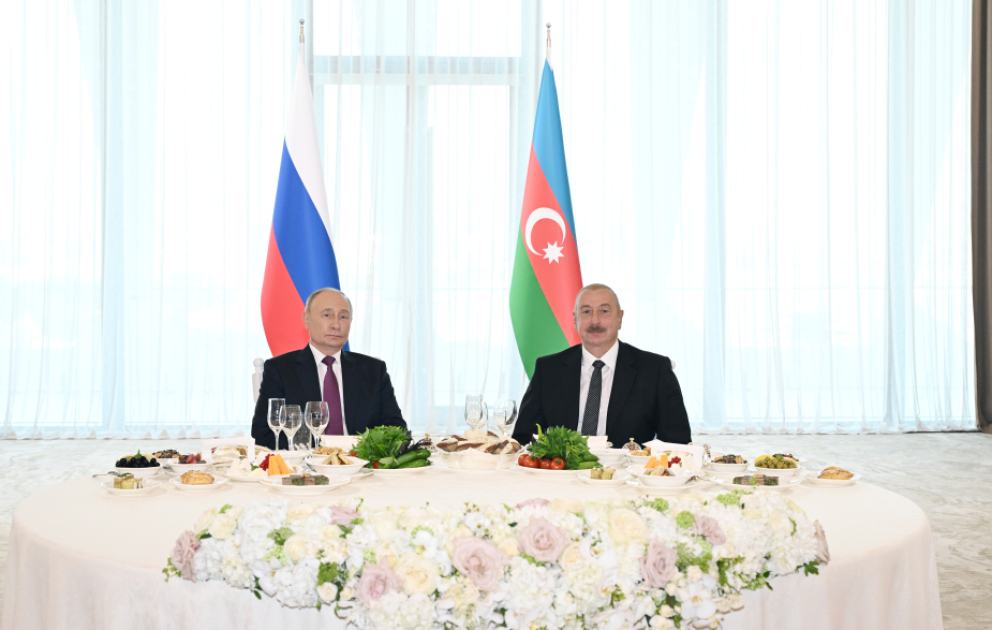 Un banquet d’Etat offert en l’honneur du président russe à Bakou