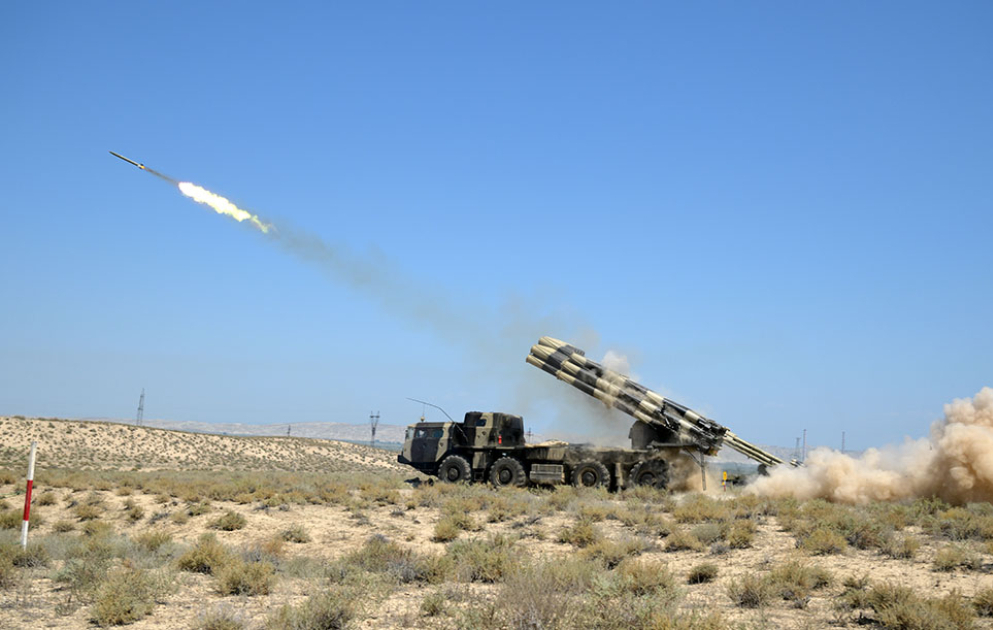 Combat shots were carried out using the Smerch rocket launcher systems