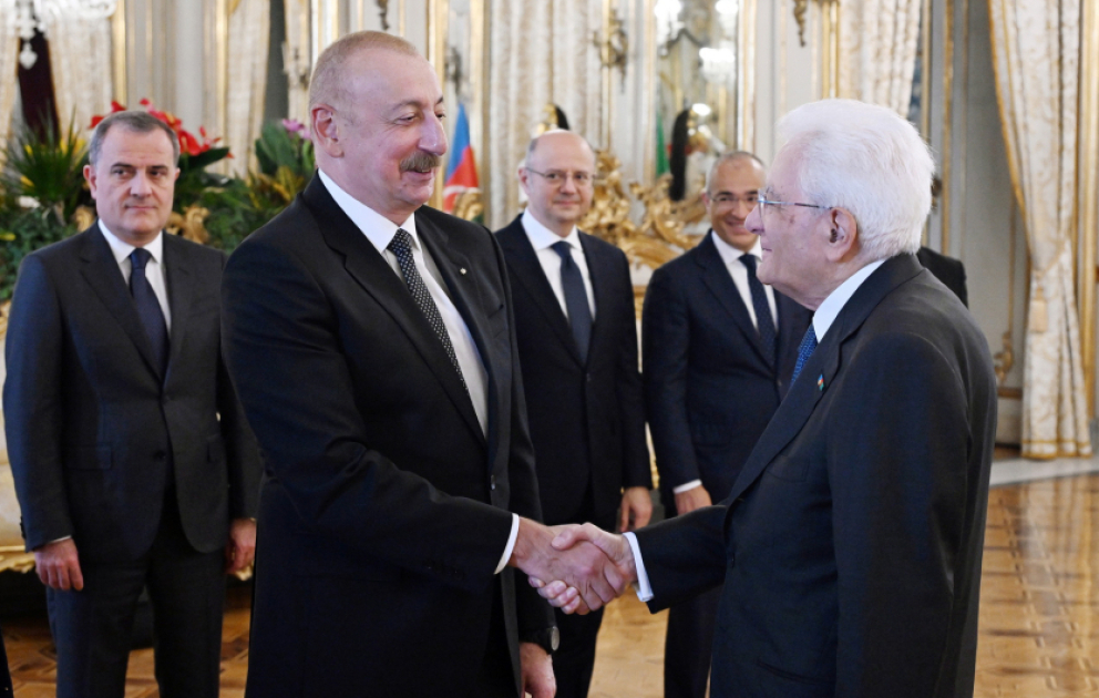 Prezident İlham Əliyevin Romada İtaliya Prezidenti Sercio Mattarella ilə birgə işçi naharı olub
