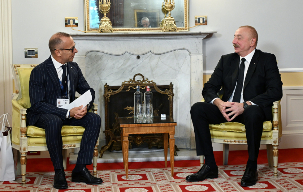 Cernobbio: le président Ilham Aliyev rencontre le PDG de l’Ansaldo Energia Fabrizio Fabbri