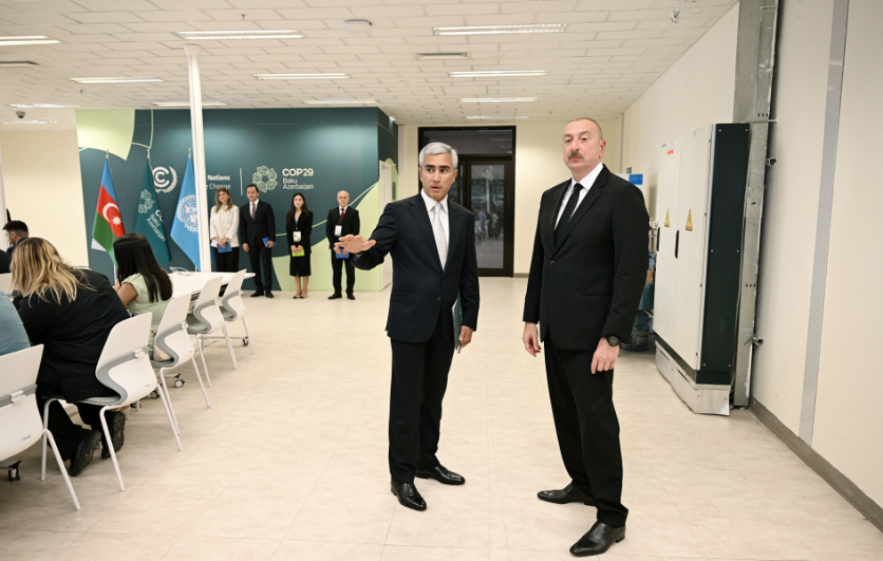 Prezident İlham Əliyev Bakı Olimpiya Stadionunun ərazisində COP29-a hazırlıqla bağlı görülən işlərlə tanış olub
