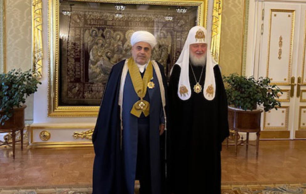 Allahşükür Paşazadə Rus Pravoslav Kilsəsinin ordeni ilə təltif edilib