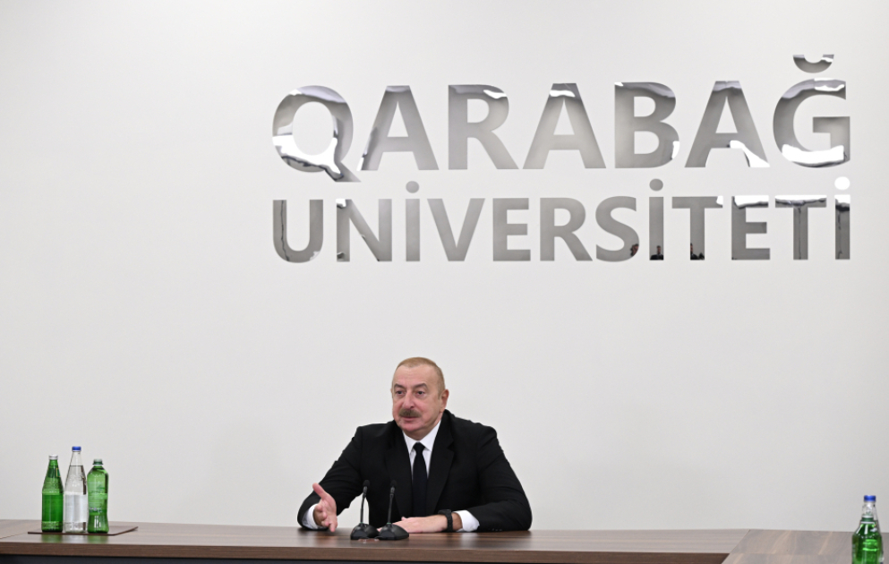 Prezident İlham Əliyev Qarabağ Universitetinin təmirdən sonra açılışında iştirak edib